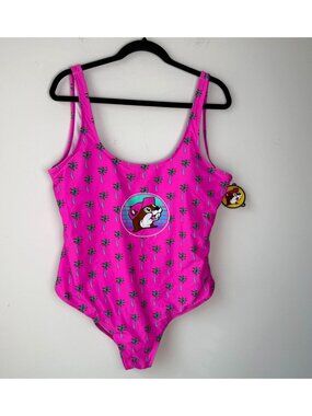Buc-ees NWT Womens Palm Tree One Piece Swimsuit Size XL